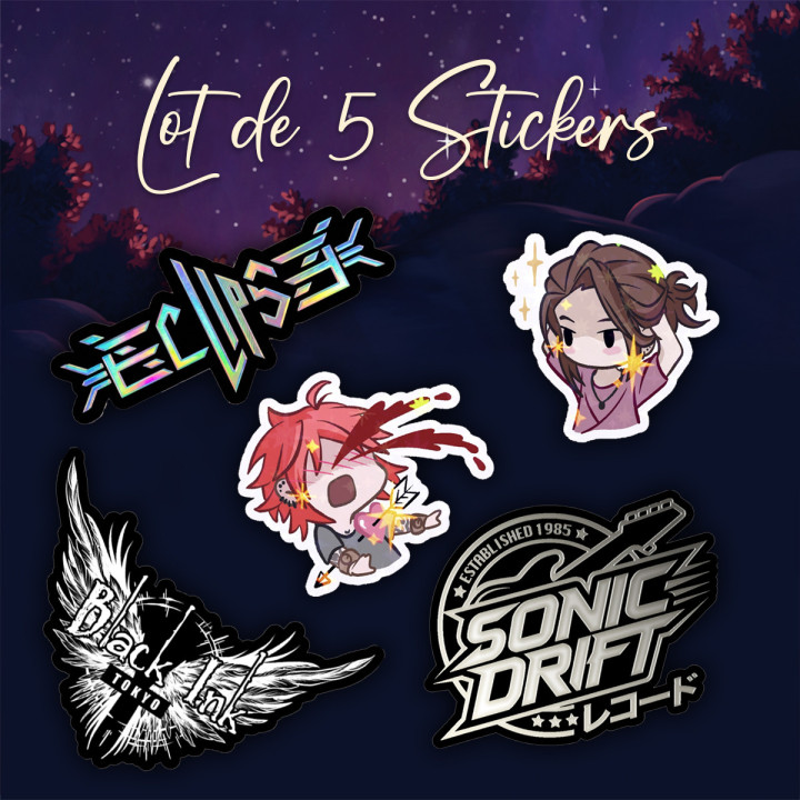 Lot de 5 stickers